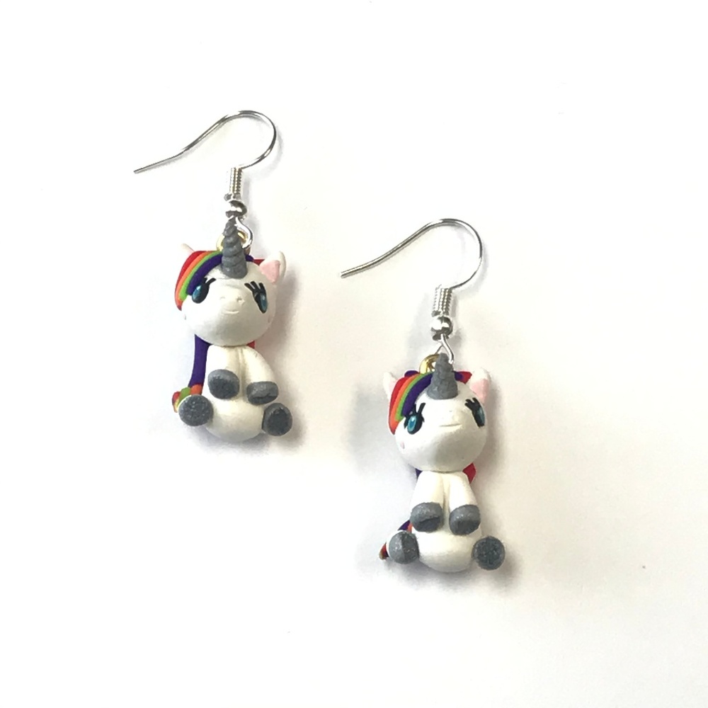 Unicorn Polymer Clay Earrings